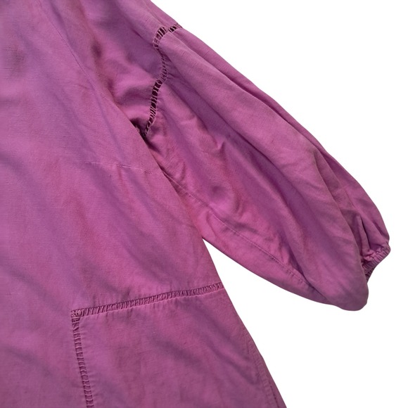 LOFT Dress Women's XL Mini Cutout Linen‎ Blend Pocket Purple Relaxed Fit - Picture 4 of 9